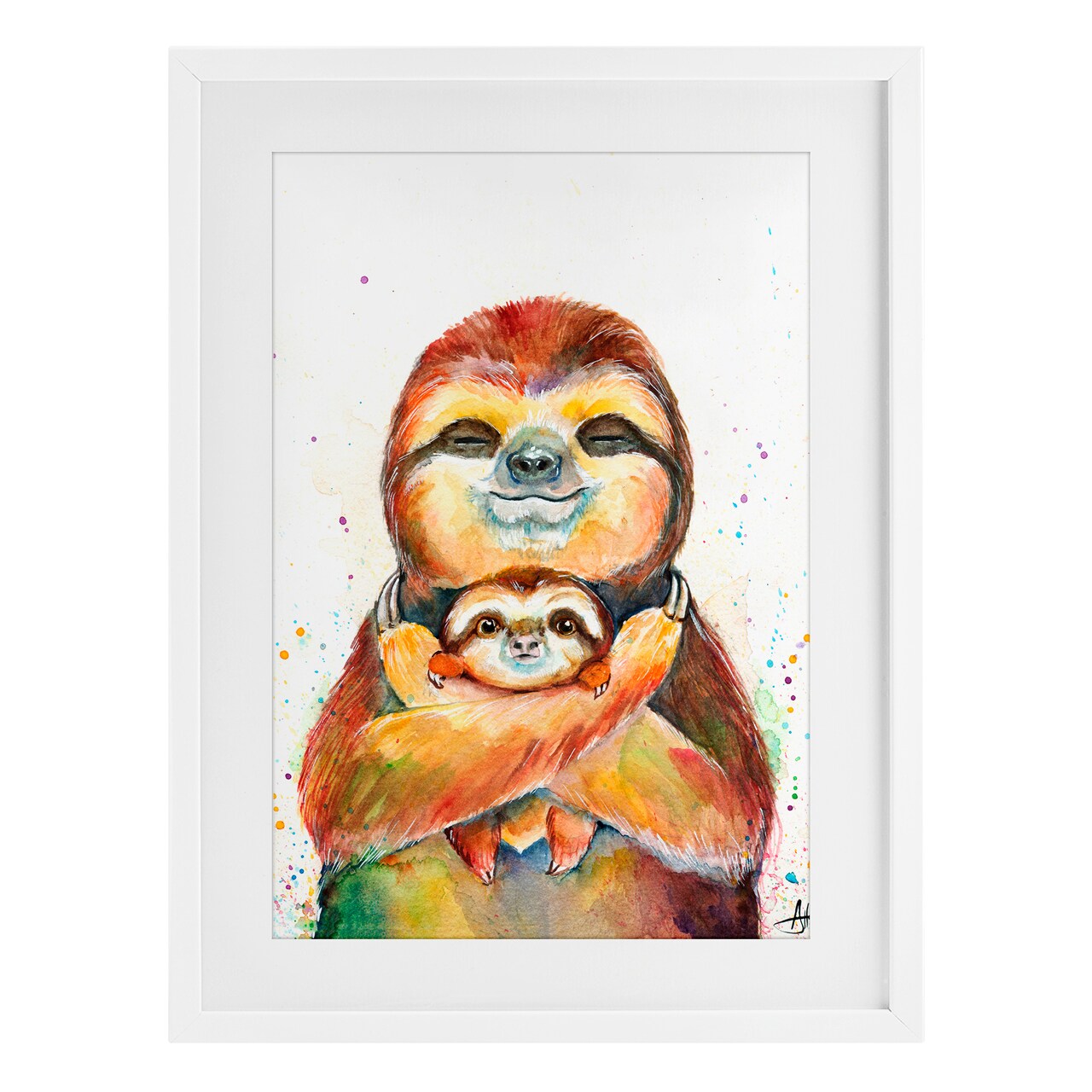 Stupell Industries Exotic Xenarthra Sloths Framed Print Under Glass, design by Marc Allante